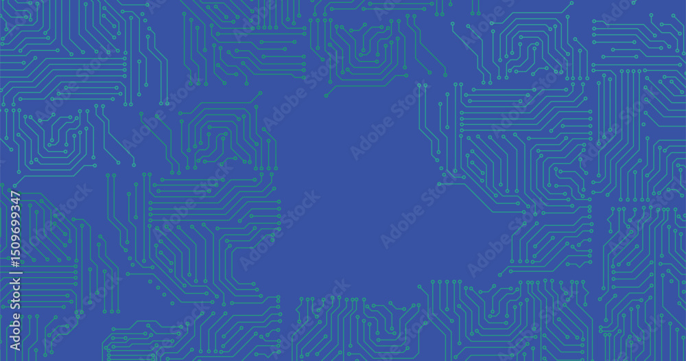 Poster circuit technology background with hi-tech digital data connection system and computer electronic de