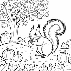  fall outline, fall coloring page, fall coloring, summer coloring, kawaii animal coloring, outline, illustration, cute coloring book cover, cover, cute kids illustration, cartoon cover, cartoon illust