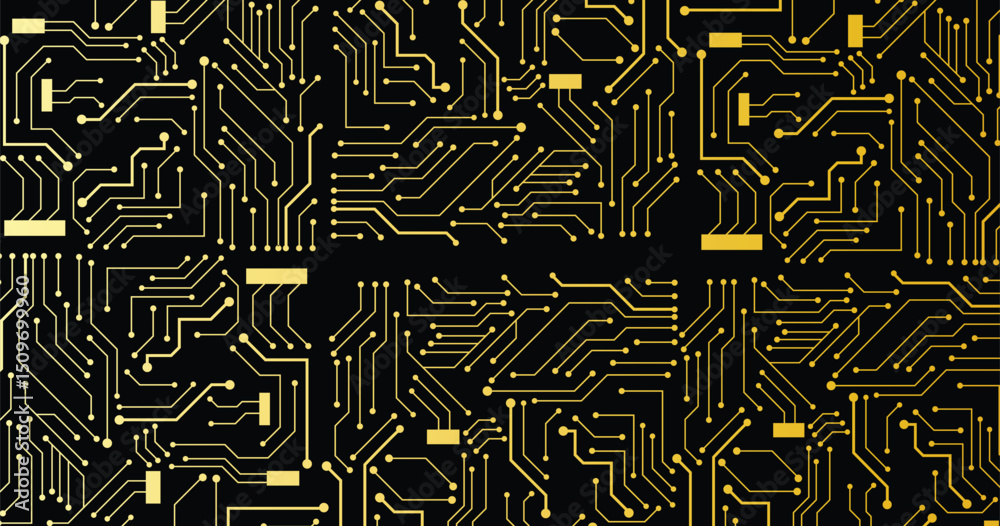 Poster circuit technology background with hi-tech digital data connection system and computer electronic de