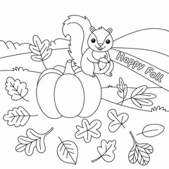  fall outline, fall coloring page, fall coloring, summer coloring, kawaii animal coloring, outline, illustration, cute coloring book cover, cover, cute kids illustration, cartoon cover, cartoon illust