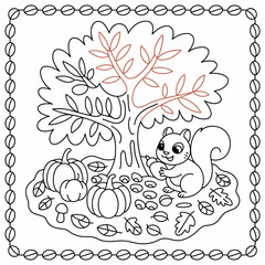  fall outline, fall coloring page, fall coloring, summer coloring, kawaii animal coloring, outline, illustration, cute coloring book cover, cover, cute kids illustration, cartoon cover, cartoon illust
