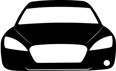 Front View Silhouette of a Modern Car &ndash; Vector Illustration&rdquo;