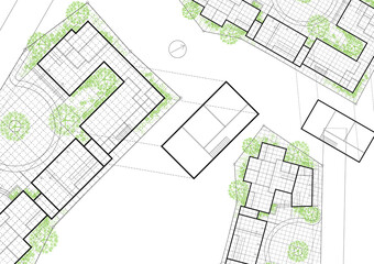 Floor plan designed building on the drawing.
