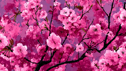 cherry blossom, flower, pattern, floral, seamless, vector, illustration, nature, spring, blossom, design, wallpaper, decoration, flowers, pink, cherry, tree, art, leaf, beauty, plant, texture, branch,