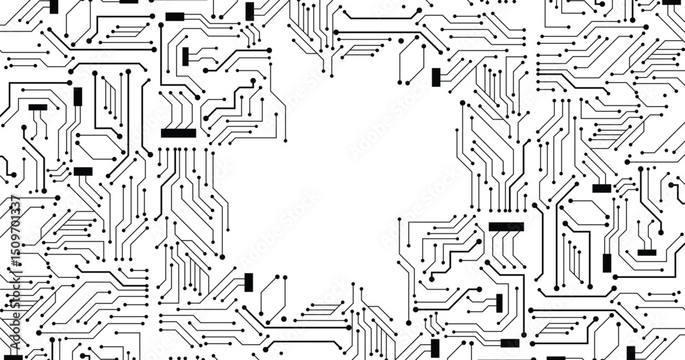 Aufkleber high tech technology geometric and connection system background with digital data abstract.