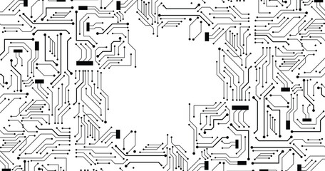High tech technology geometric and connection system background with digital data abstract. 