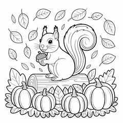  fall outline, fall coloring page, fall coloring, summer coloring, kawaii animal coloring, outline, illustration, cute coloring book cover, cover, cute kids illustration, cartoon cover, cartoon illust