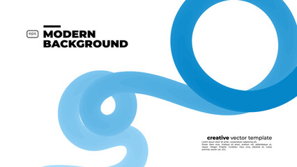 Abstract Color Gradient Swirl Shapes Set. Vector Graphic with Wavy Lines in Blue Colors. Colorful Fluid Wave Pattern. Squiggly Design Element.Wavy shape with Colorful gradient. Vector illustration.