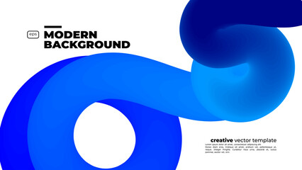 Abstract Color Gradient Swirl Shapes Set. Vector Graphic with Wavy Lines in Blue Colors. Colorful Fluid Wave Pattern. Squiggly Design Element.Wavy shape with Colorful gradient. Vector illustration.