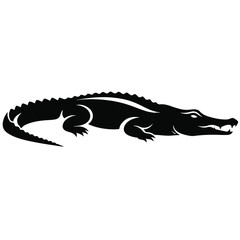 Fototapeta premium A black silhouette of a crocodile with sharp teeth