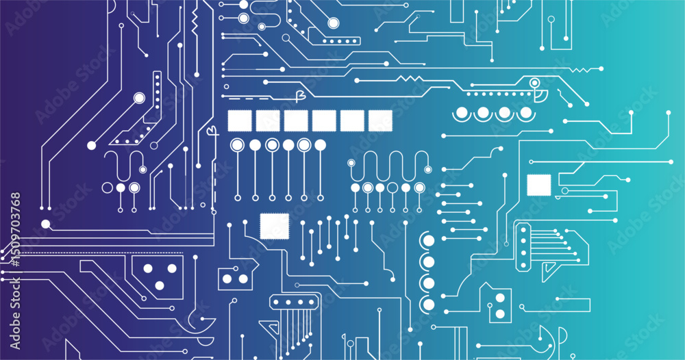 Poster abstract connect lines and dots circuit, simple technology graphic background, vector design network