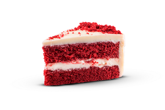 red velvet cake on white background