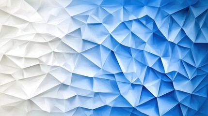 Abstract Triangle Mosaic Pattern Transitioning from White to Blue Gradient Backdrop
