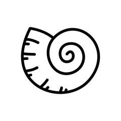 Sea shell doodle icon for summer graphic element decoration