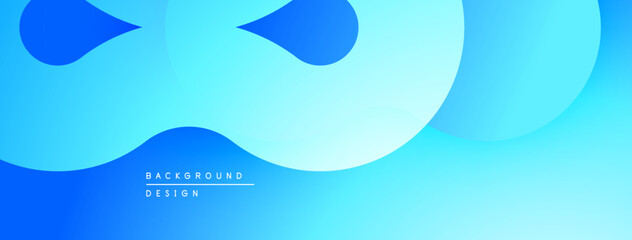 Abstract blue background. Smooth shapes overlap, creating dynamic visual flow. Gradient shades offer depth, modern aesthetic.