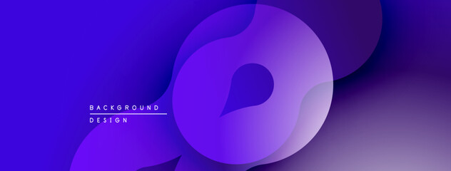 Abstract blue background. Overlapping circles create dynamic visual effect. Modern design suitable for digital projects.
