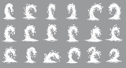 Cartoon Water Waves Splash Animation Sprite Sheet Clipart
