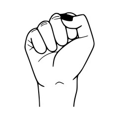 raised fist outline vector