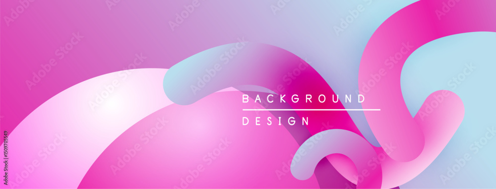 Aufkleber abstract fluid shapes, vibrant pinks, blues, purples blend. modern design, smooth gradients create d