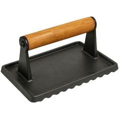 Cast Iron Burger Press with Wooden Handle for Perfect Patties Grilling Tool for Juicy Burgers