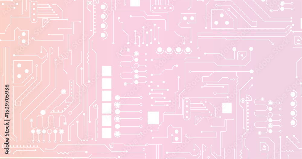 Poster circuit board technology background with hi-tech digital data connection system and computer electro