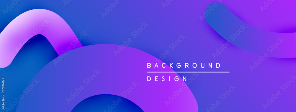 Aufkleber Abstract fluid shapes, vibrant purple hues, modern design. Gradient background creates dynamic visual effect. Minimalist aesthetic.