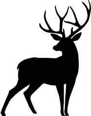 deer silhouette black and white