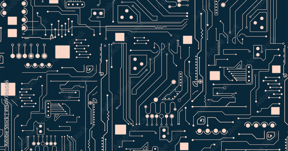Poster high tech technology geometric and connection system background with digital data abstract.