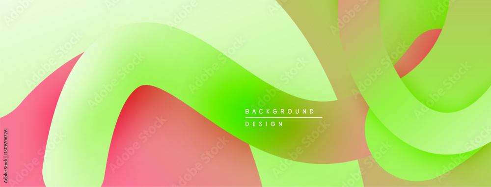 Poster Abstract fluid shapes, vibrant colors blend. Soft gradients create dynamic, modern visual effect. Background design element.