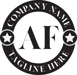 AF Luxury circle Logo Design AB To AZ