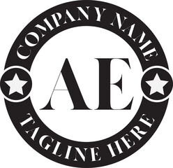 AE Luxury circle Logo Design AB To AZ