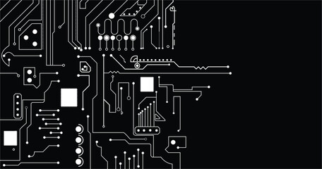Abstract digital background with technology circuit board texture. Electronic motherboard illustration. 