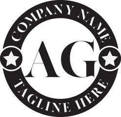 AG Luxury circle Logo Design AB To AZ