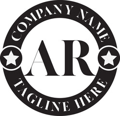 AR Luxury circle Logo Design AB To AZ