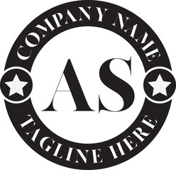 AS Luxury circle Logo Design AB To AZ