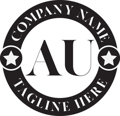 AU Luxury circle Logo Design AB To AZ