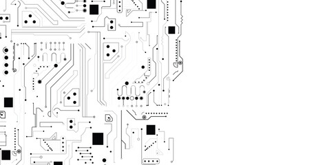 Abstract digital background with technology circuit board texture. Electronic motherboard illustration. 