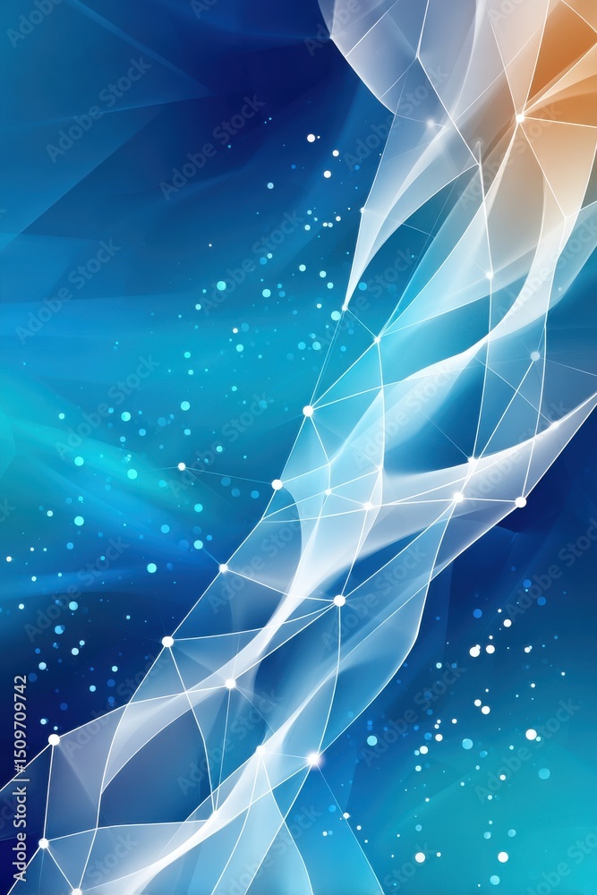 Poster dynamic abstract background with glowing lines and connecting points