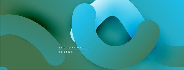 Abstract fluid shapes, teal hues dominate. Gradient blends create depth, modern design element. Minimalist composition, smooth transitions.