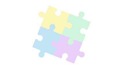 Pastel jigsaw puzzle pieces icon collaboration