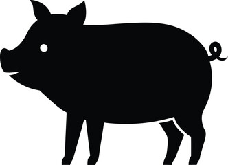 Fototapeta premium vector illustration of a black pig