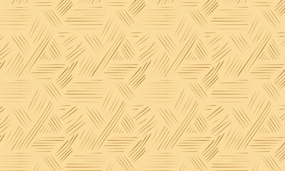 Fototapeta premium Geometric Hatching Seamless Vector Pattern - Golden Textile Design