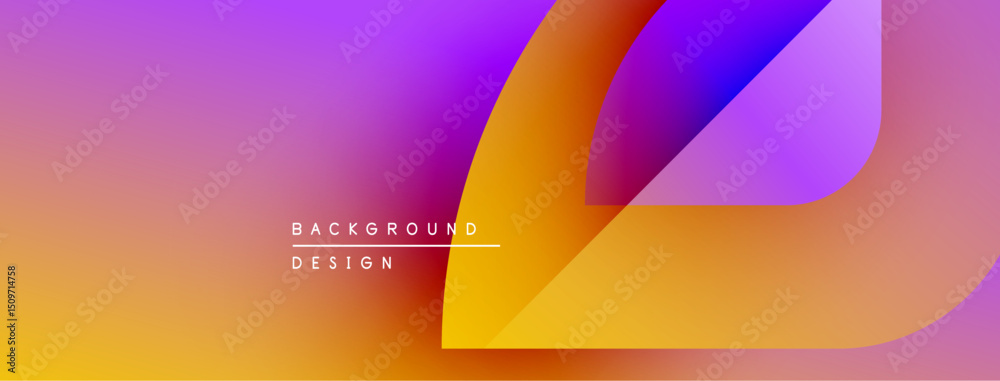 Fototapete vibrant gradient background design features overlapping shapes. orange, purple hues create modern ae