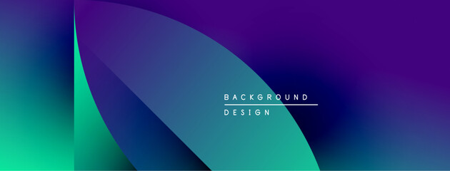 Fototapeta premium Abstract gradient design. Vivid blues, purples, greens blend smoothly. Text reads background design centered right. Minimalist aesthetic.