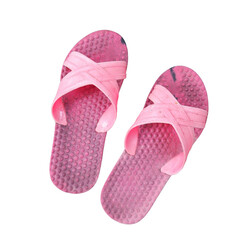 pink flip flops isolated