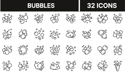 Fototapeta premium Bubbles Icon with Floating Circle Shapes Representing Cleanliness, Air, and Fluid Lightness