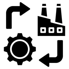 Manufacturing Process glyph icon