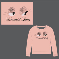 Girl’s sweatshirt  Mock up template for woman clothing, mockup print area for logo or design.