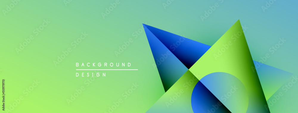Aufkleber abstract geometric shapes overlap. gradient colors blend from blue to green. minimalist design creat