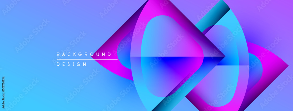 Aufkleber abstract vibrant design features overlapping circles, gradients. blue, purple hues create dynamic vi